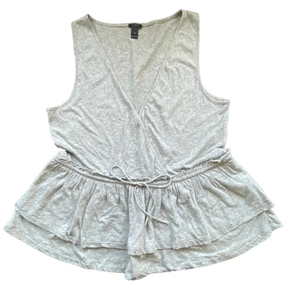 J. Crew‎ Gray Wrap Front Tie Waist Tank Top